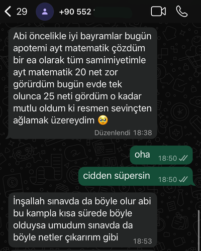 Öğrenci mesajı