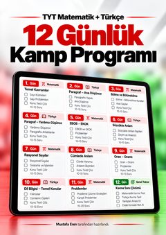 12 günlük Matematik ve Türkçe ikili kamp programının kapağı